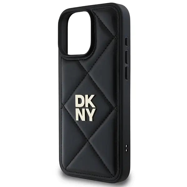 DKNY Quilted Stack Logo iPhone 16 Pro Case - Black - Cell phone cases and covers<<<HurtelXML