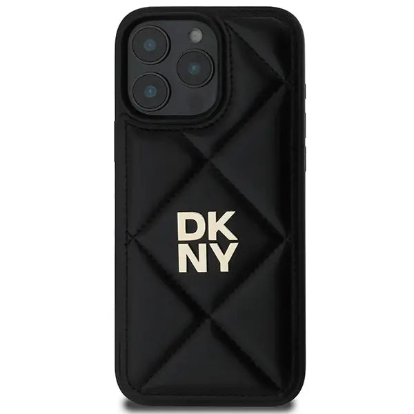 DKNY Quilted Stack Logo iPhone 16 Pro Case - Black - Cell phone cases and covers<<<HurtelXML