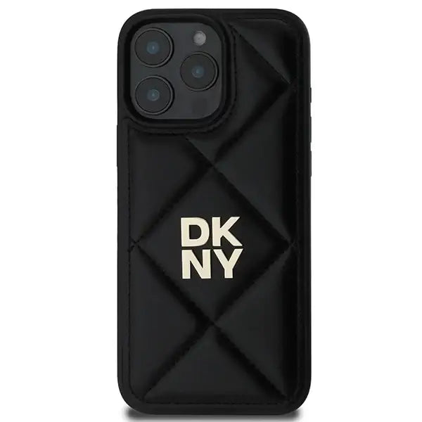 DKNY Quilted Stack Logo iPhone 16 Pro Max Case - Black - Cell phone cases and covers<<<HurtelXML