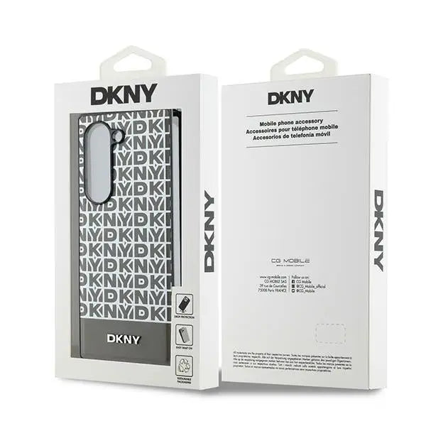 DKNY Repeat Pattern Bottom Stripe Case for Samsung Galaxy Z Fold 6 - Brown - Cell phone cases and covers<<<HurtelXML