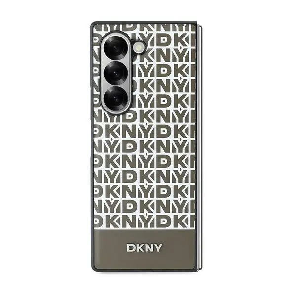 DKNY Repeat Pattern Bottom Stripe Case for Samsung Galaxy Z Fold 6 - Brown - Cell phone cases and covers<<<HurtelXML