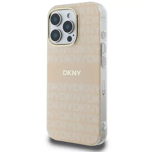 DKNY Repeat Texture Pattern & Stripe MagSafe iPhone 16 Pro Case - Pink - Cell phone cases and covers<<<HurtelXML