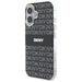 DKNY Repeat Texture Pattern With Stripe iPhone 16 Case - Black - Cell phone cases and covers<<<HurtelXML