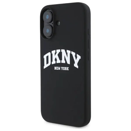 DKNY Silicone White Printed Logo MagSafe iPhone 16 Case - Black - Cell phone cases and covers<<<HurtelXML