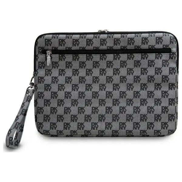 DKNY Sleeve Checkered Pattern Printed Stripes 14’’ Laptop Case - Black - Laptop bags<<<HurtelXML