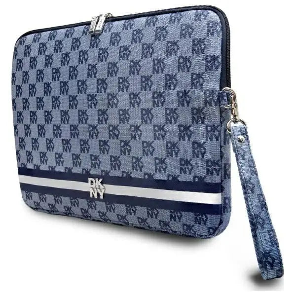 DKNY Sleeve Checkered Pattern Printed Stripes 14’’ Laptop Case - Blue - Laptop bags<<<HurtelXML