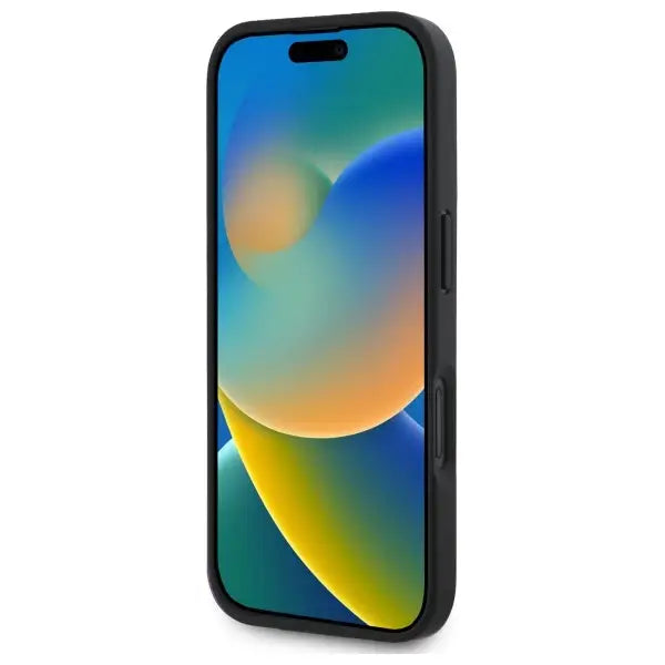 DKNY Texture Pattern Tonal Stripe iPhone 16 Case - Black - Cell phone cases and covers<<<HurtelXML