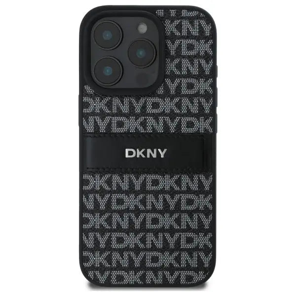 DKNY Texture Pattern Tonal Stripe iPhone 16 Pro Case - Black - Cell phone cases and covers<<<HurtelXML