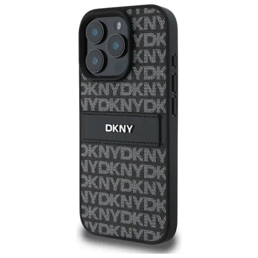 DKNY Texture Pattern Tonal Stripe iPhone 16 Pro Case - Black - Cell phone cases and covers<<<HurtelXML