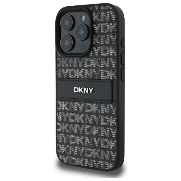DKNY Texture Pattern Tonal Stripe iPhone 16 Pro Case - Black - Cell phone cases and covers<<<HurtelXML
