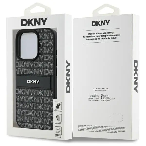 DKNY Texture Pattern Tonal Stripe iPhone 16 Pro Max Case - Black - Cell phone cases and covers<<<HurtelXML