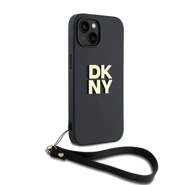 DKNY Wrist Strap Stock Logo case for iPhone 15 / 14 / 13 - black - Cell phone cases and covers<<<HurtelXML