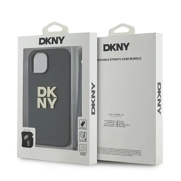 DKNY Wrist Strap Stock Logo iPhone 15 Plus Case - Black - Cell phone cases and covers<<<HurtelXML