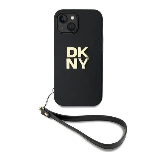 DKNY Wrist Strap Stock Logo iPhone 15 Plus Case - Black - Cell phone cases and covers<<<HurtelXML