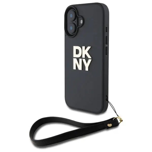 DKNY Wrist Strap Stock Logo iPhone 16 Case - Black - Cell phone cases and covers<<<HurtelXML