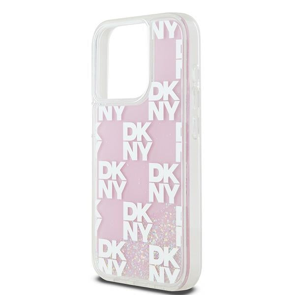 DKNY Liquid Glitter Multilogo case for iPhone 15 Pro - pink