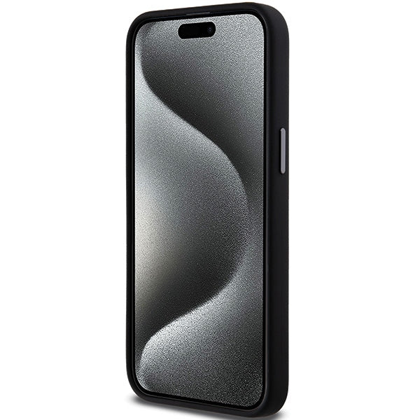 DKNY Liquid Silicone Metal Logo iPhone 15 Pro Case - Black
