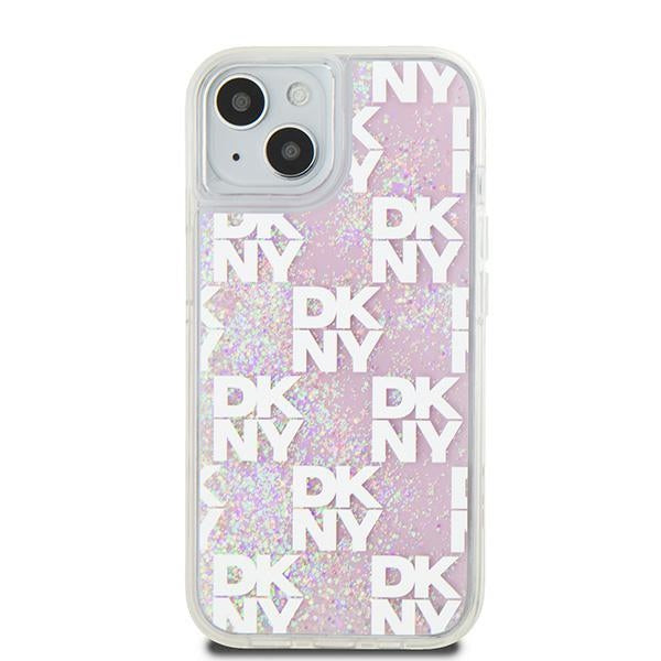 DKNY Liquid Glitter Multilogo case for iPhone 15 / 14 / 13 - pink