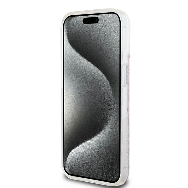 DKNY Liquid Glitter Multilogo case for iPhone 15 / 14 / 13 - pink