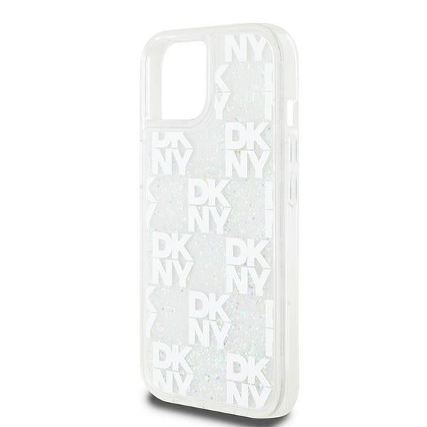 DKNY Liquid Glitter Multilogo case for iPhone 15 / 14 / 13 - white