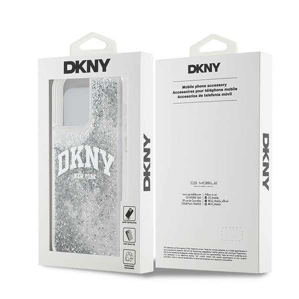 DKNY Liquid Glitter Big Logo case for iPhone 15 Pro Max - white