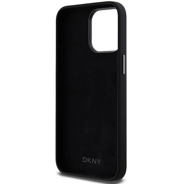 DKNY Liquid Silicone Metal Logo iPhone 15 Pro Max Case - Black