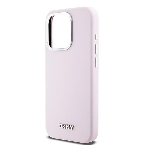 DKNY Liquid Silicone Small Metal Logo MagSafe case for iPhone 14 Pro - pink
