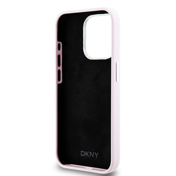 DKNY Liquid Silicone Small Metal Logo MagSafe case for iPhone 14 Pro - pink