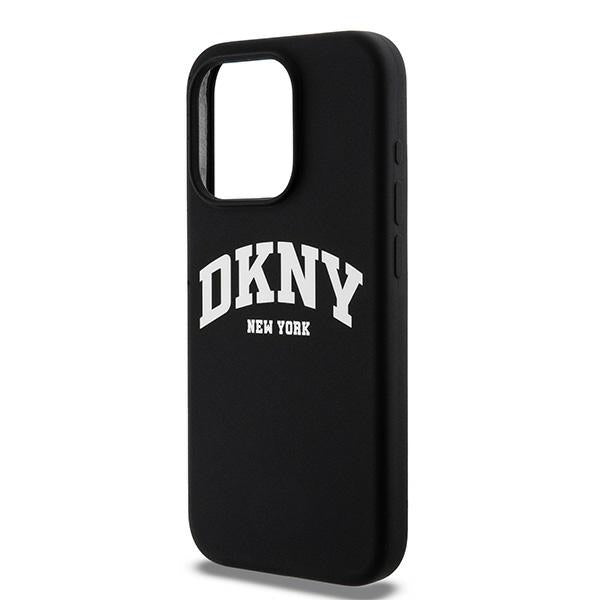 DKNY Liquid Silicone White Printed Logo MagSafe iPhone 14 Pro Case - Black