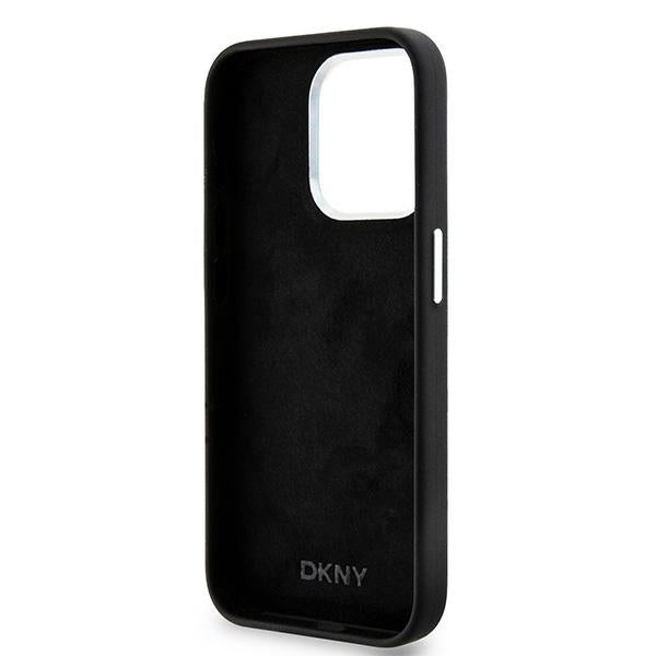 DKNY Liquid Silicone Small Metal Logo MagSafe case for iPhone 15 Pro - black