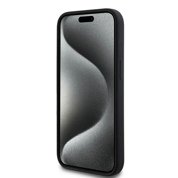 DKNY Liquid Silicone White Printed Logo MagSafe Case for iPhone 15 / 14 / 13 - Black