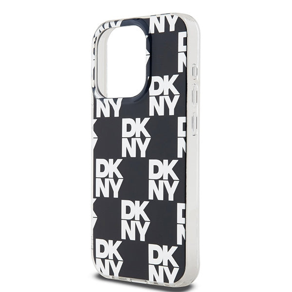 DKNY IML Checkered Mono Pattern case for iPhone 15 Pro - black