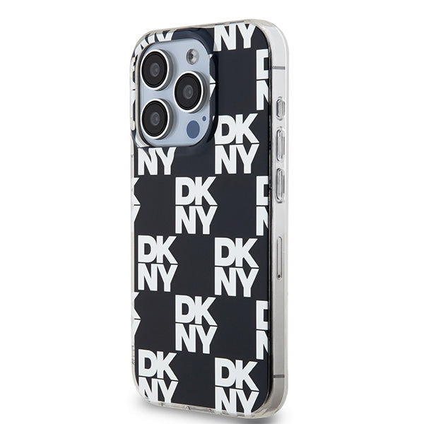 DKNY IML Checkered Mono Pattern case for iPhone 15 Pro - black