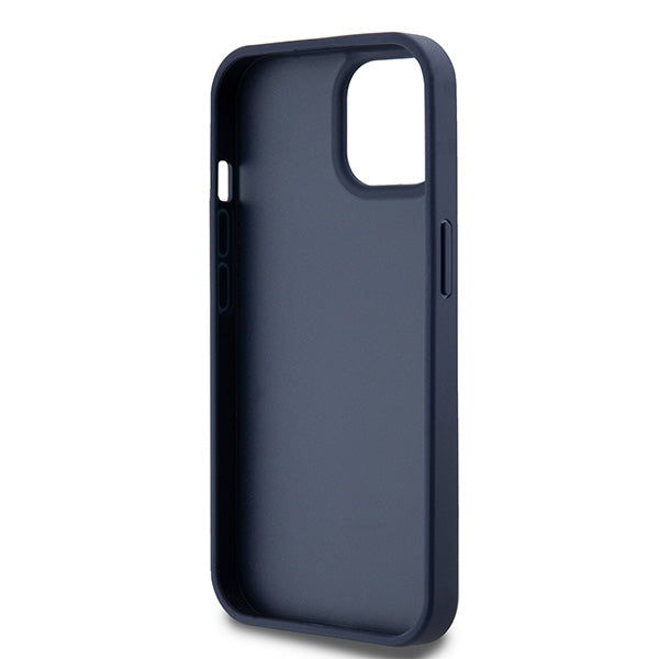 DKNY Leather Mono Stripe &amp; Metal Logo case for iPhone 15 / 14 / 13 - blue