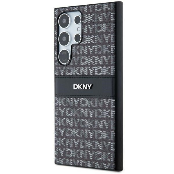 DKNY Leather Mono Stripe &amp; Metal Logo case for Samsung Galaxy S24 Ultra - black
