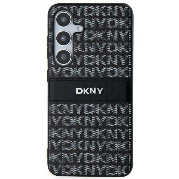 DKNY Leather Mono Stripe &amp; Metal Logo case for Samsung Galaxy S24+ - black
