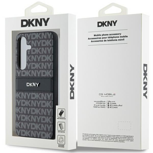 DKNY Leather Mono Stripe &amp; Metal Logo case for Samsung Galaxy S24 - black