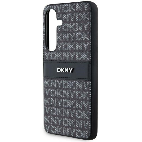 DKNY Leather Mono Stripe & Metal Logo case for Samsung Galaxy S24 - black