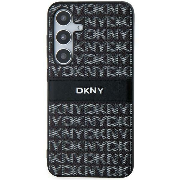DKNY Leather Mono Stripe & Metal Logo case for Samsung Galaxy S24 - black