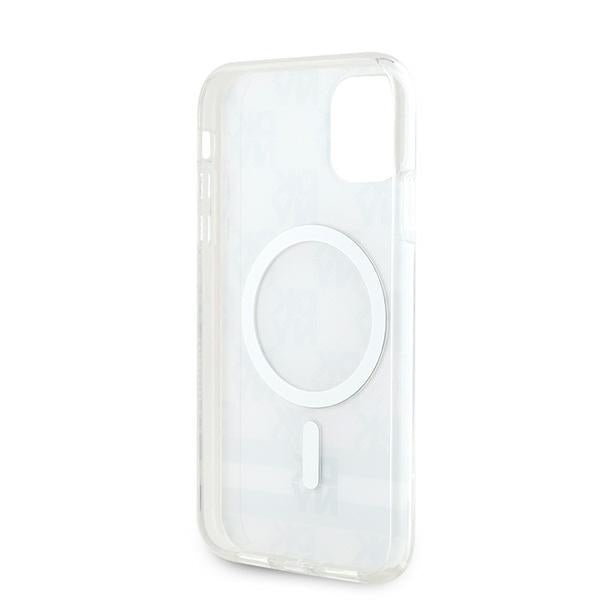 DKNY IML Checkered Mono Pattern & Printed Stripes MagSafe case for iPhone 11 / Xr - beige