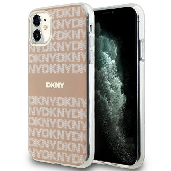 DKNY IML Mono &amp; Stripe MagSafe case for iPhone 11 / Xr - pink