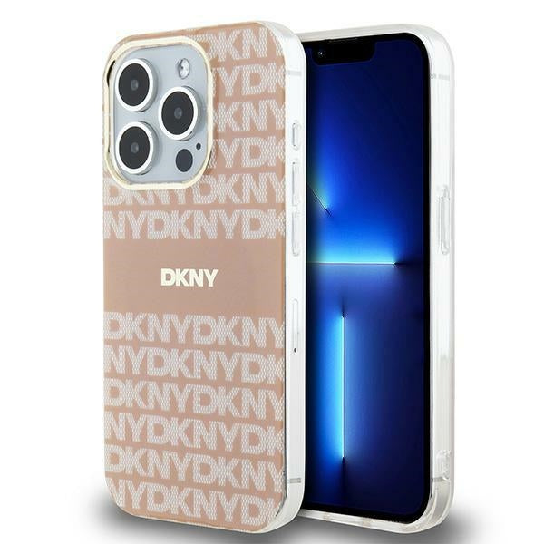 DKNY IML Mono &amp; Stripe MagSafe case for iPhone 14 Pro - pink