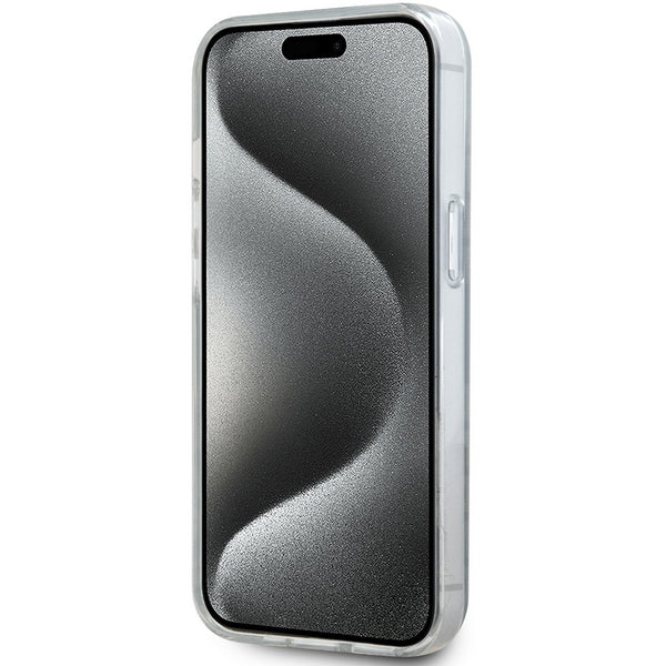 DKNY IML Mono &amp; Stripe MagSafe Case for iPhone 15/14/13 - Black