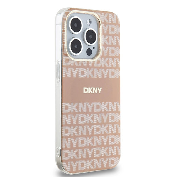 DKNY IML Mono &amp; Stripe MagSafe case for iPhone 14 Pro Max - pink