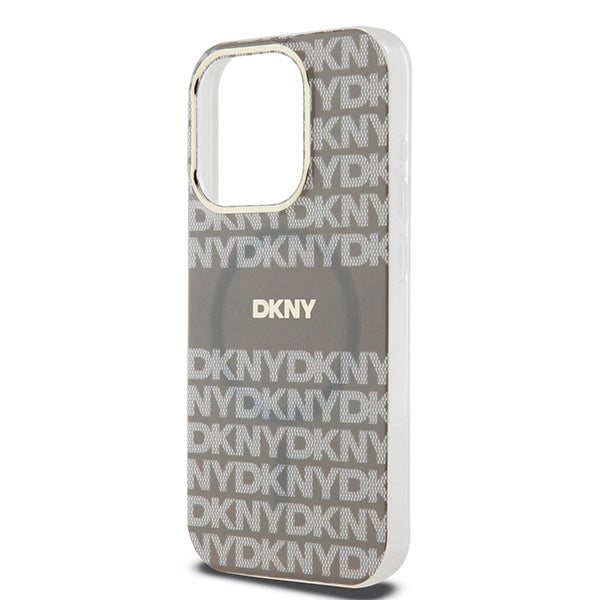 DKNY IML Mono &amp; Stripe MagSafe case for iPhone 15 Pro - beige