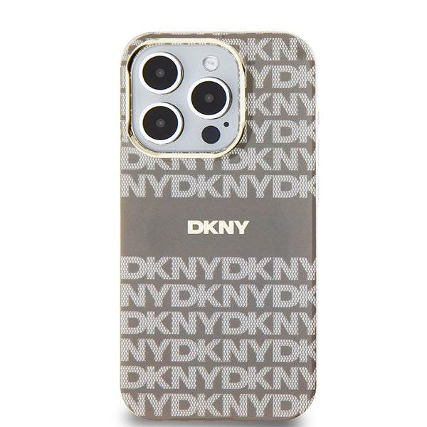 DKNY IML Mono &amp; Stripe MagSafe case for iPhone 15 Pro - beige