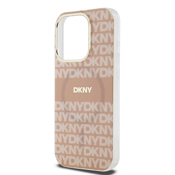DKNY IML Mono &amp; Stripe MagSafe case for iPhone 15 Pro - pink