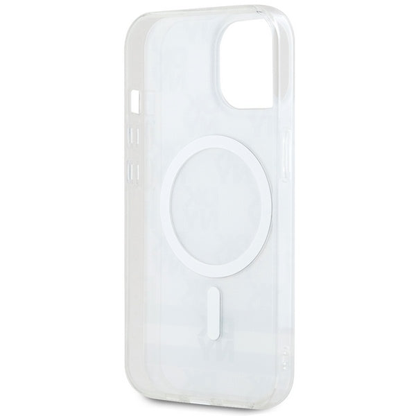 DKNY IML Checkered Mono Pattern &amp; Printed Stripes MagSafe Case for iPhone 15 Plus / 14 Plus - Beige