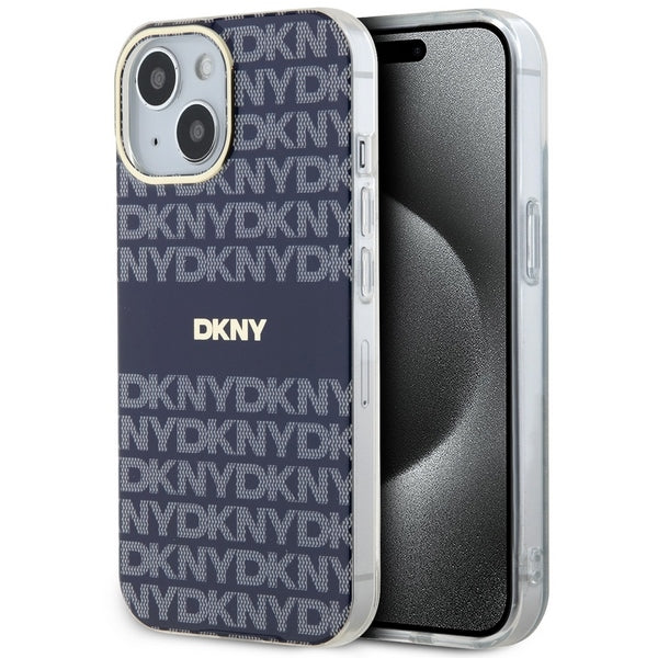 DKNY IML Mono &amp; Stripe MagSafe case for iPhone 15 / 14 / 13 - blue