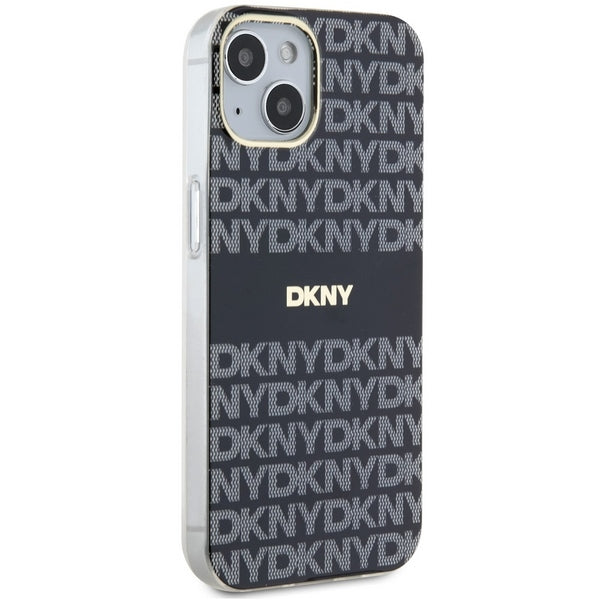 DKNY IML Mono &amp; Stripe MagSafe Case for iPhone 15/14/13 - Black